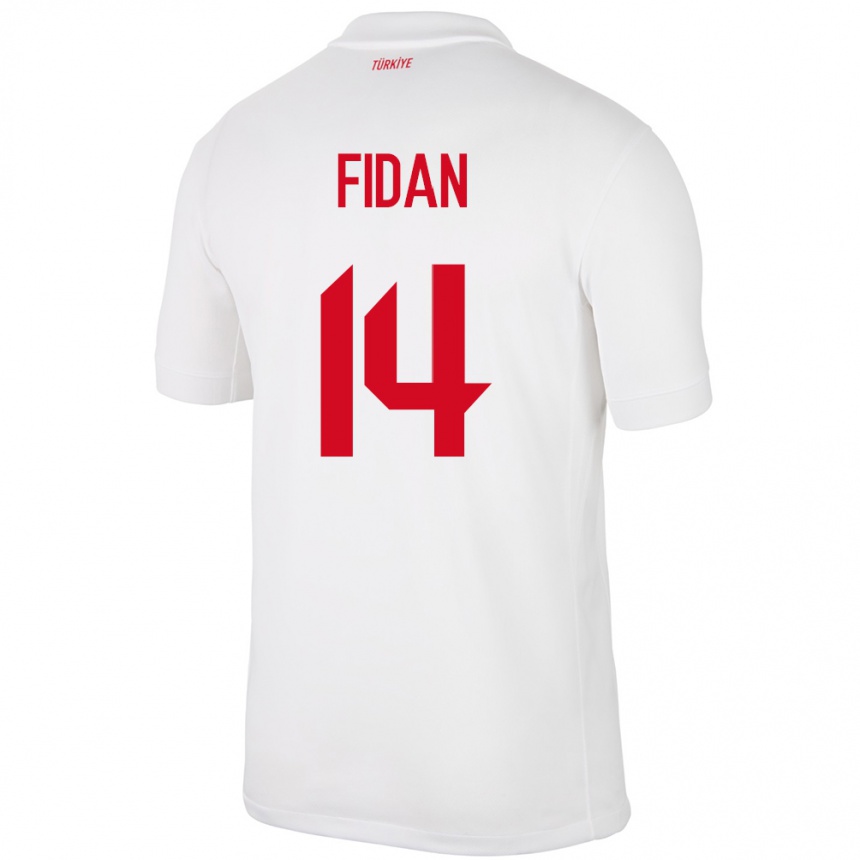 Kids Football Turkey Yiğit Fidan #14 White Home Jersey 24-26 T-Shirt Nz