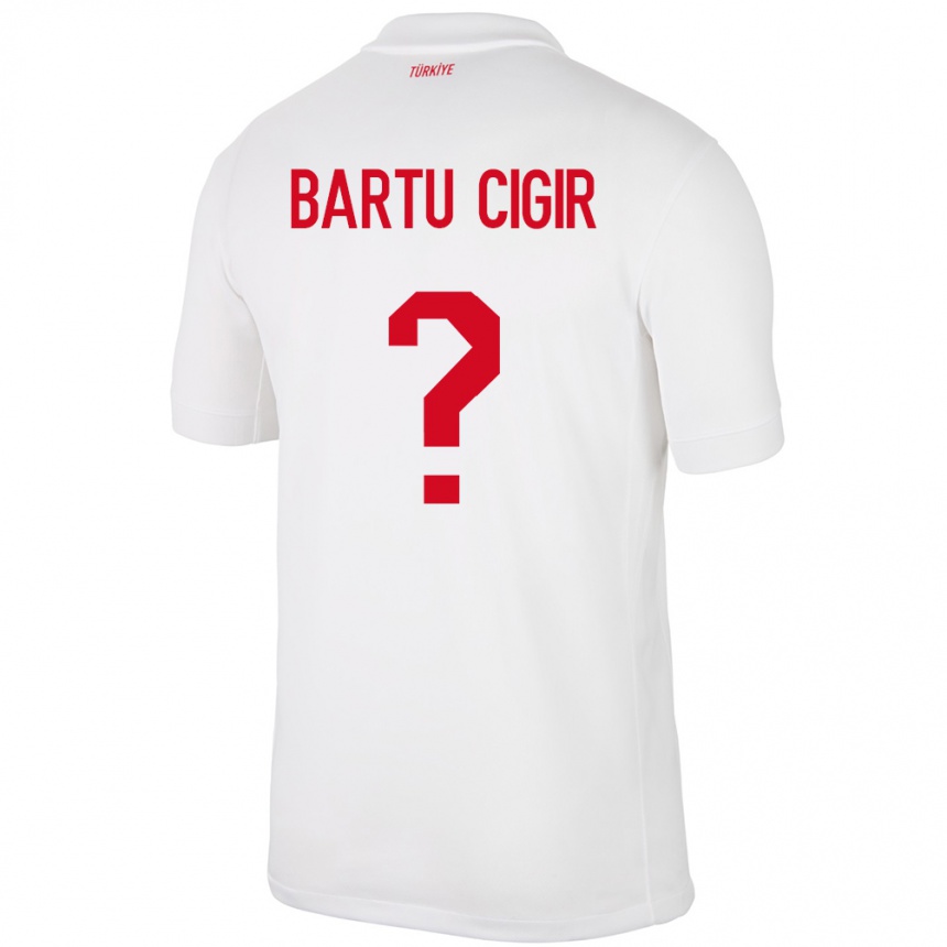 Kids Football Turkey Can Bartu Çığır #0 White Home Jersey 24-26 T-Shirt Nz