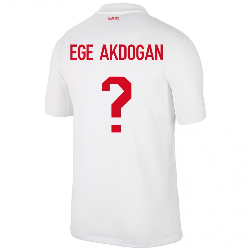 Kids Football Turkey Hasan Ege Akdoğan #0 White Home Jersey 24-26 T-Shirt Nz