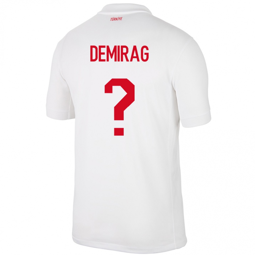 Kids Football Turkey Bilal Demirağ #0 White Home Jersey 24-26 T-Shirt Nz