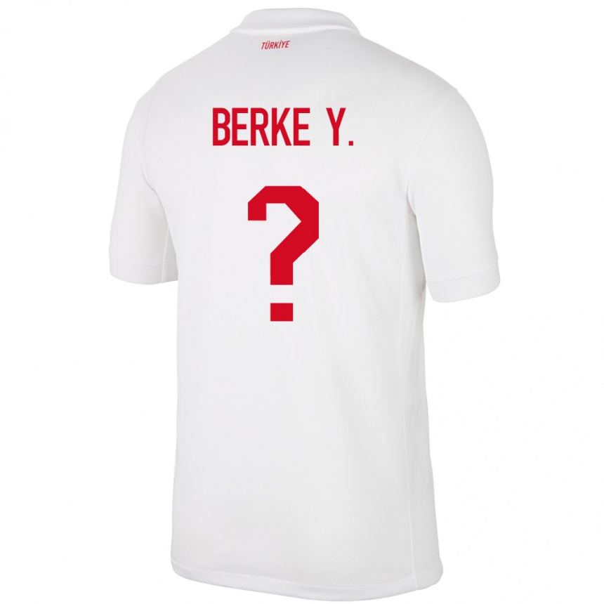 Kids Football Turkey Berke Yıldırım #0 White Home Jersey 24-26 T-Shirt Nz