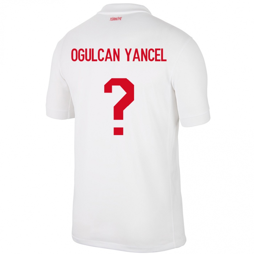 Kids Football Turkey Necati Oğulcan Yançel #0 White Home Jersey 24-26 T-Shirt Nz