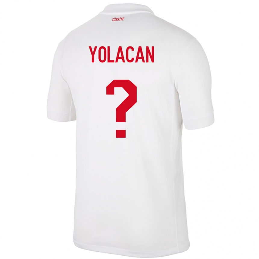 Kids Football Turkey Baran Yolaçan #0 White Home Jersey 24-26 T-Shirt Nz