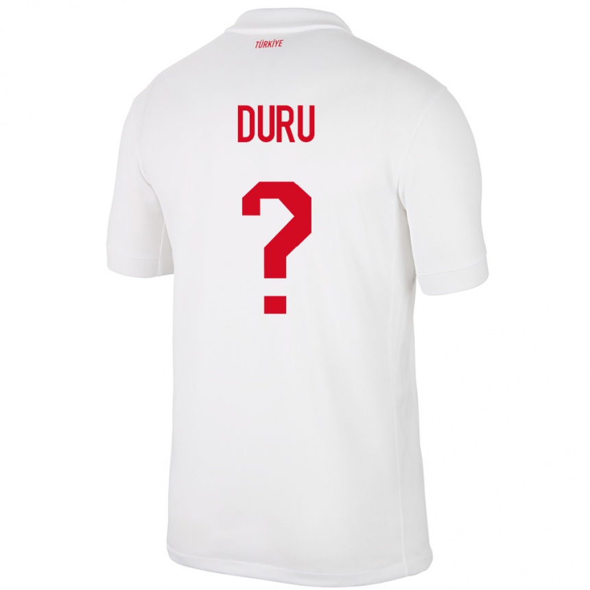 Kids Football Turkey Mustafa Duru #0 White Home Jersey 24-26 T-Shirt Nz