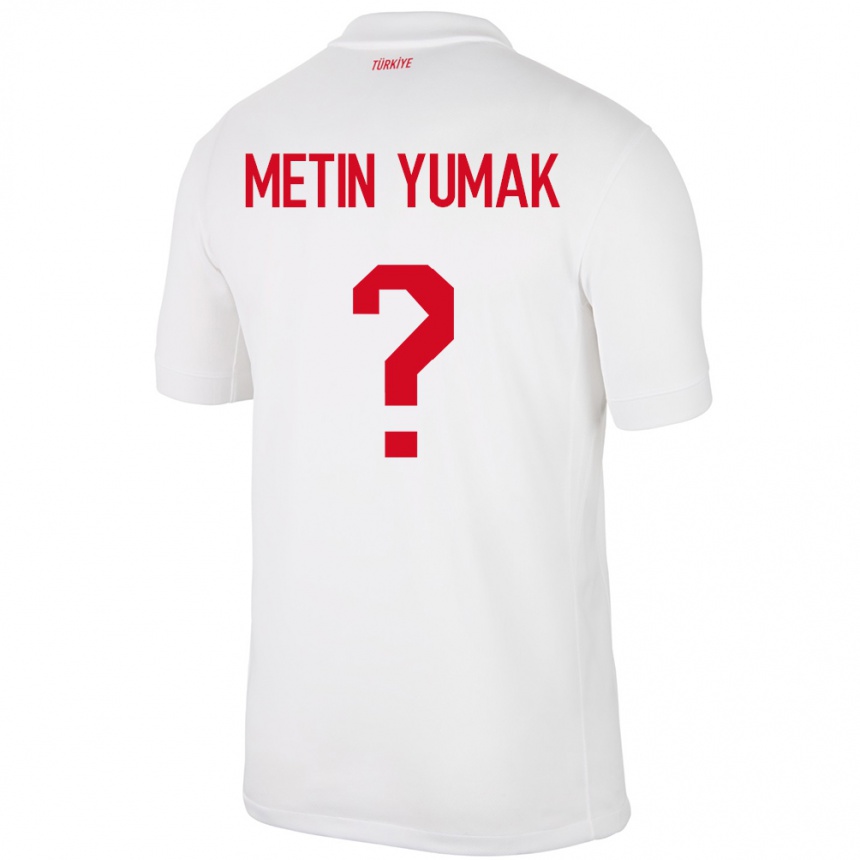 Kids Football Turkey Yiğit Metin Yumak #0 White Home Jersey 24-26 T-Shirt Nz