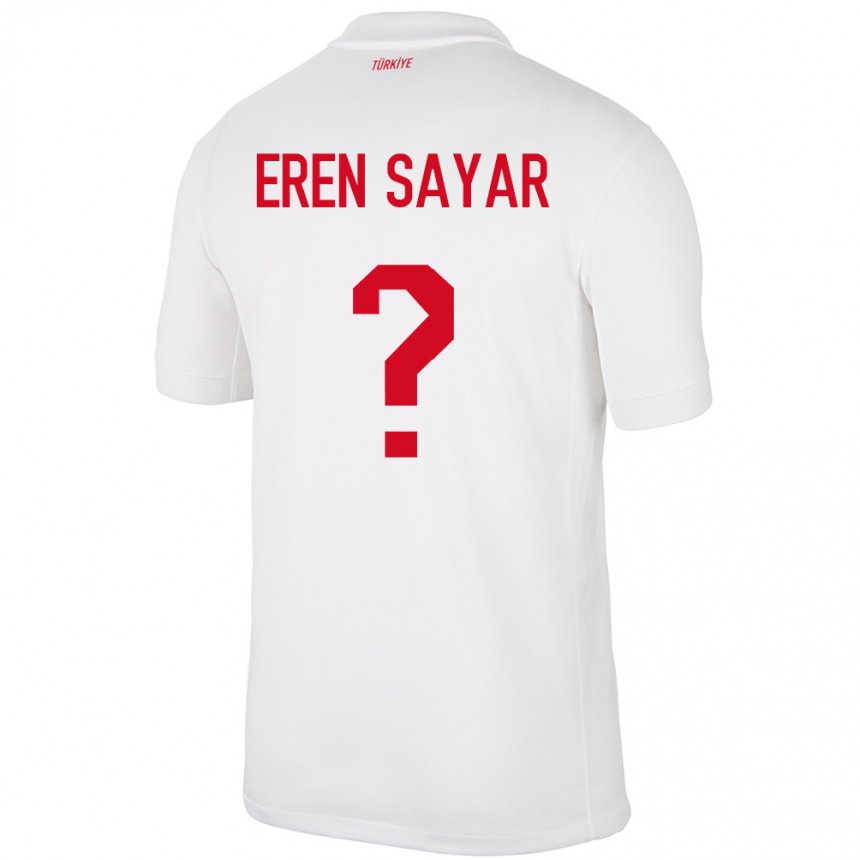 Kids Football Turkey Emin Eren Sayar #0 White Home Jersey 24-26 T-Shirt Nz