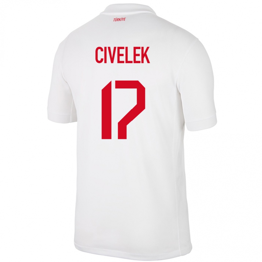 Kids Football Turkey İlayda Civelek #17 White Home Jersey 24-26 T-Shirt Nz