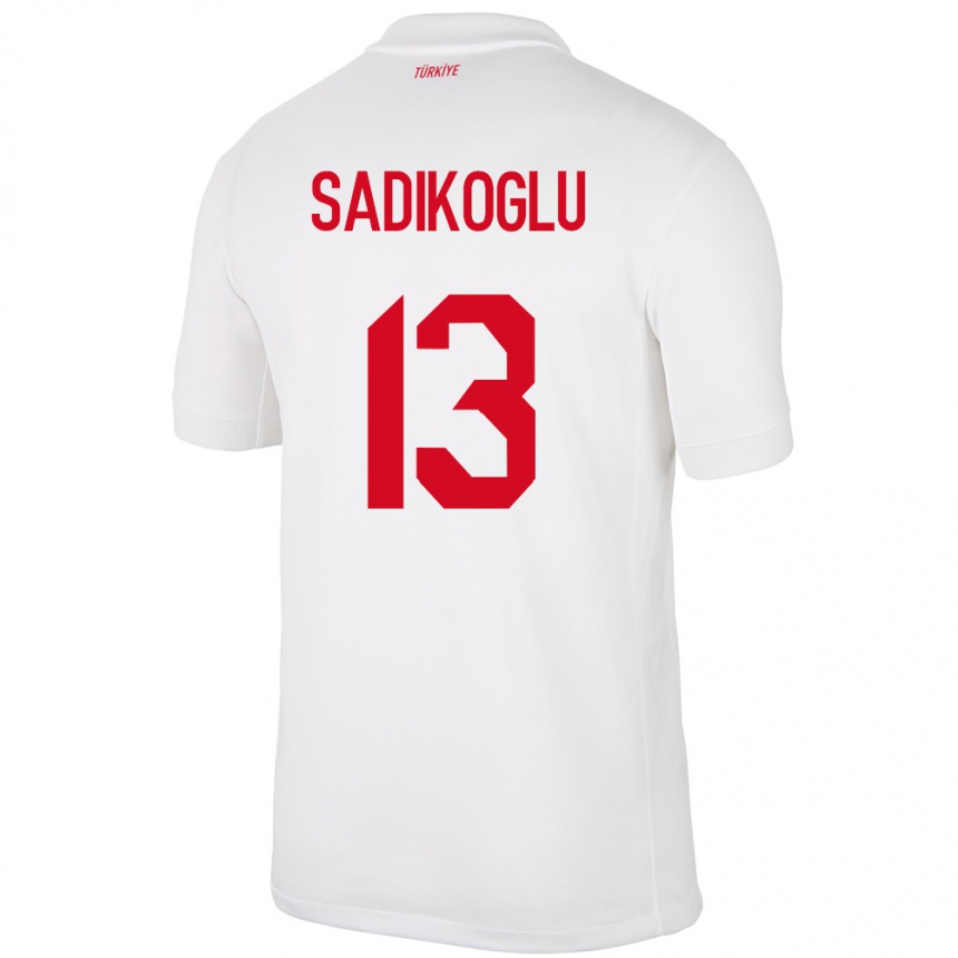 Kids Football Turkey Birgül Sadıkoğlu #13 White Home Jersey 24-26 T-Shirt Nz