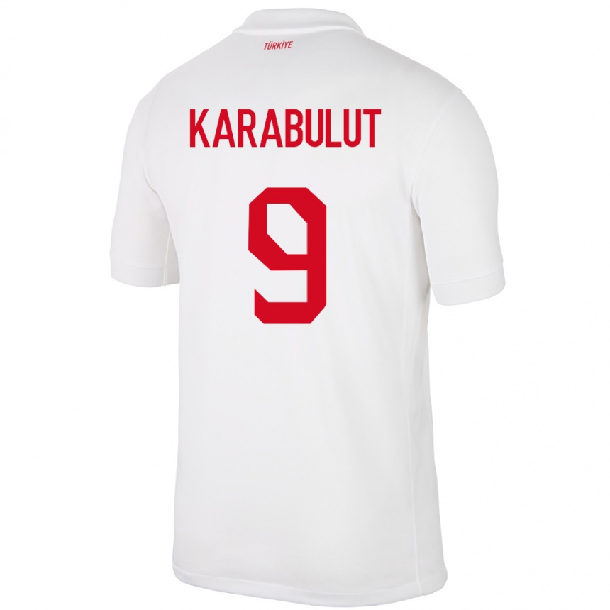 Kids Football Turkey Arzu Karabulut #9 White Home Jersey 24-26 T-Shirt Nz