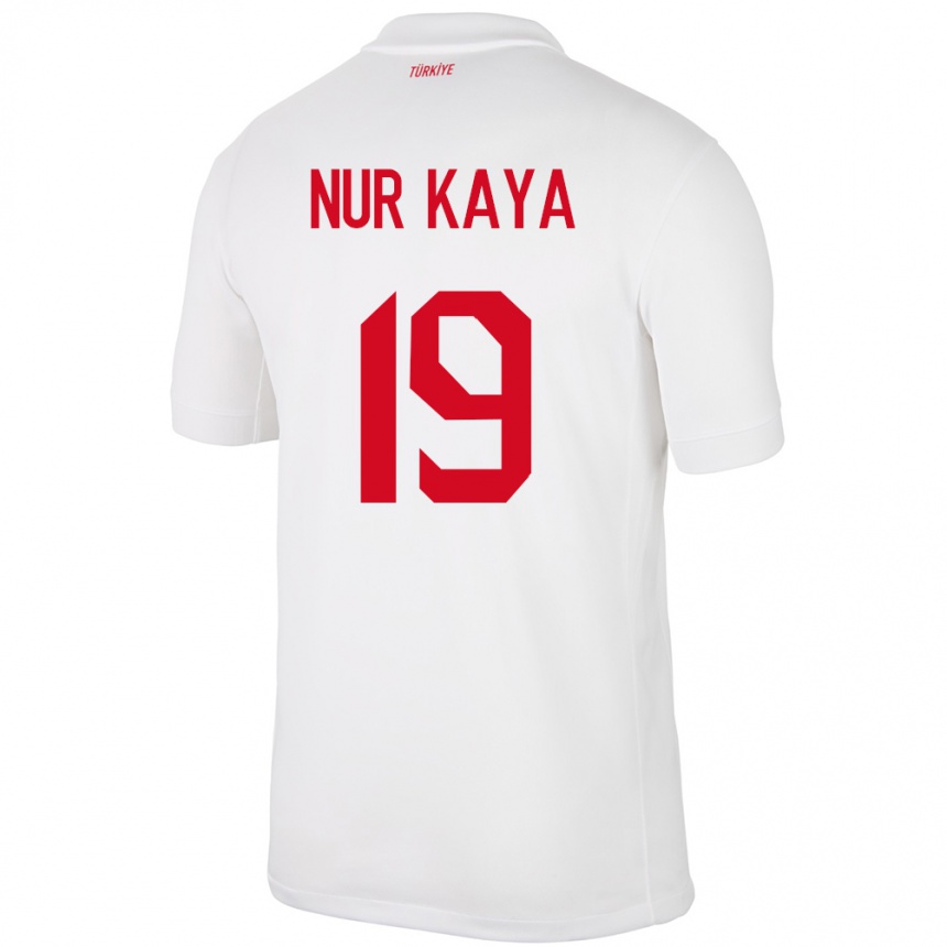 Kids Football Turkey Cansu Nur Kaya #19 White Home Jersey 24-26 T-Shirt Nz