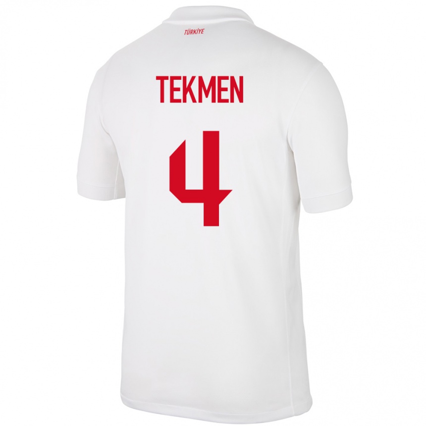 Kids Football Turkey Ece Tekmen #4 White Home Jersey 24-26 T-Shirt Nz