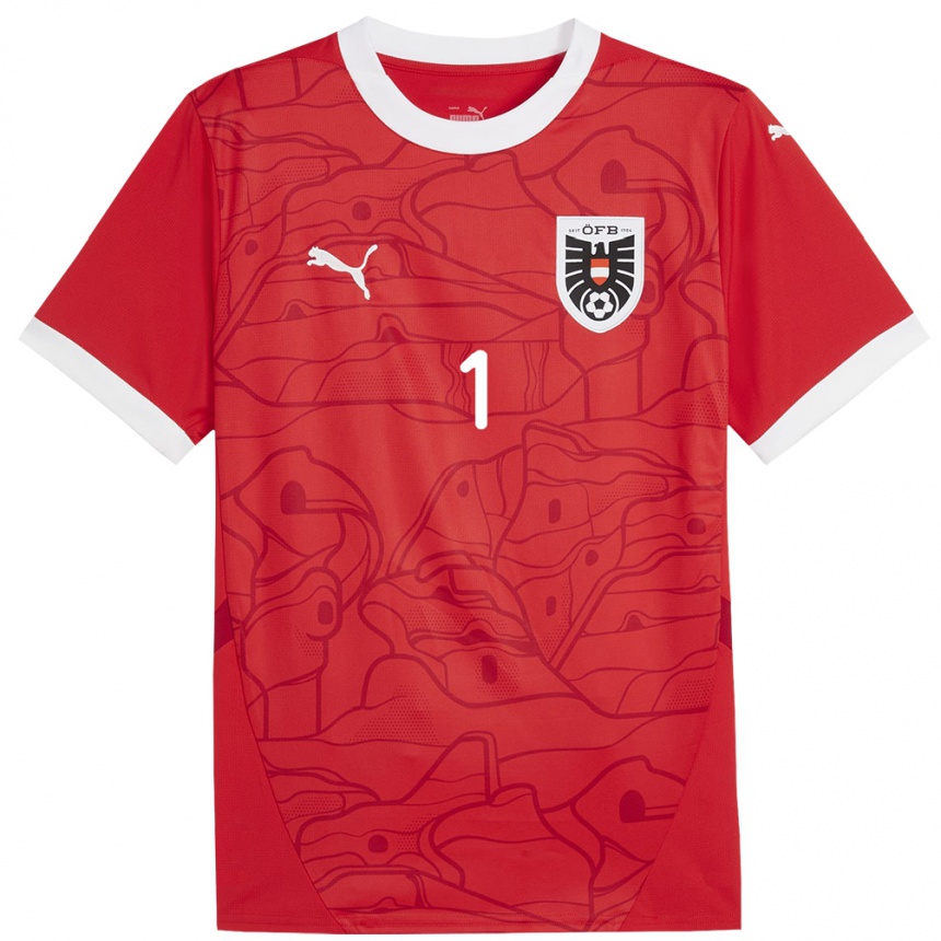 Kids Football Austria Alexander Schlager #1 Red Home Jersey 24-26 T-Shirt Nz