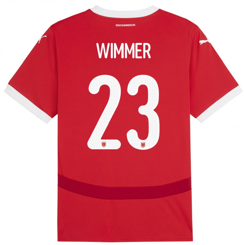 Kids Football Austria Patrick Wimmer #23 Red Home Jersey 24-26 T-Shirt Nz