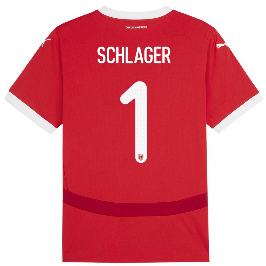 Kids Football Austria Alexander Schlager #1 Red Home Jersey 24-26 T-Shirt Nz