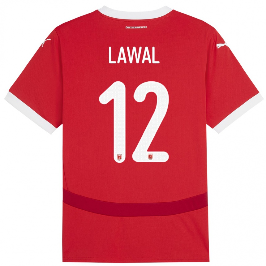 Kids Football Austria Tobias Lawal #12 Red Home Jersey 24-26 T-Shirt Nz