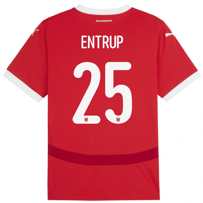 Kids Football Austria Maximilian Entrup #25 Red Home Jersey 24-26 T-Shirt Nz