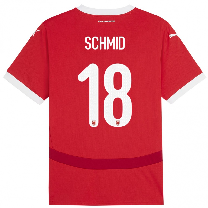 Kids Football Austria Romano Schmid #18 Red Home Jersey 24-26 T-Shirt Nz