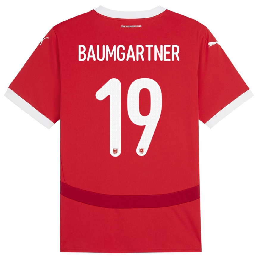 Kids Football Austria Christoph Baumgartner #19 Red Home Jersey 24-26 T-Shirt Nz