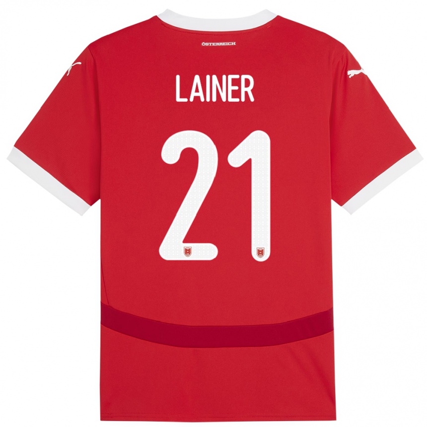 Kids Football Austria Stefan Lainer #21 Red Home Jersey 24-26 T-Shirt Nz