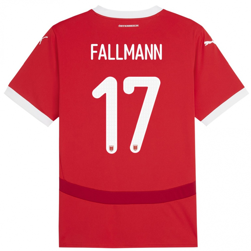 Kids Football Austria Pascal Fallmann #17 Red Home Jersey 24-26 T-Shirt Nz