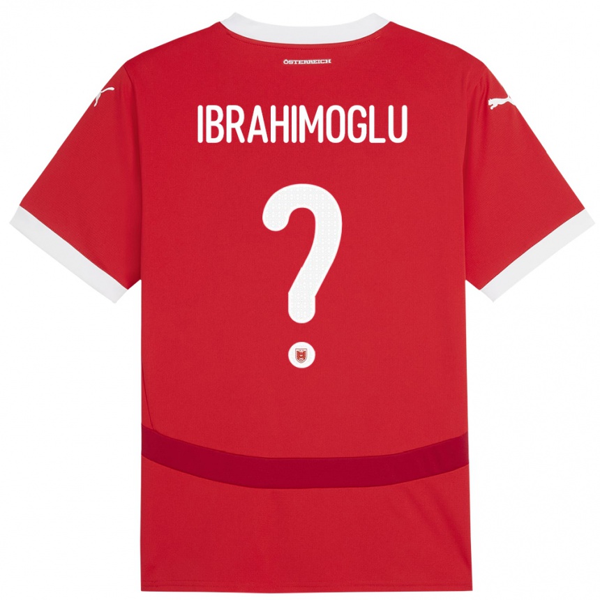 Kids Football Austria Mücahit Ibrahimoglu #0 Red Home Jersey 24-26 T-Shirt Nz