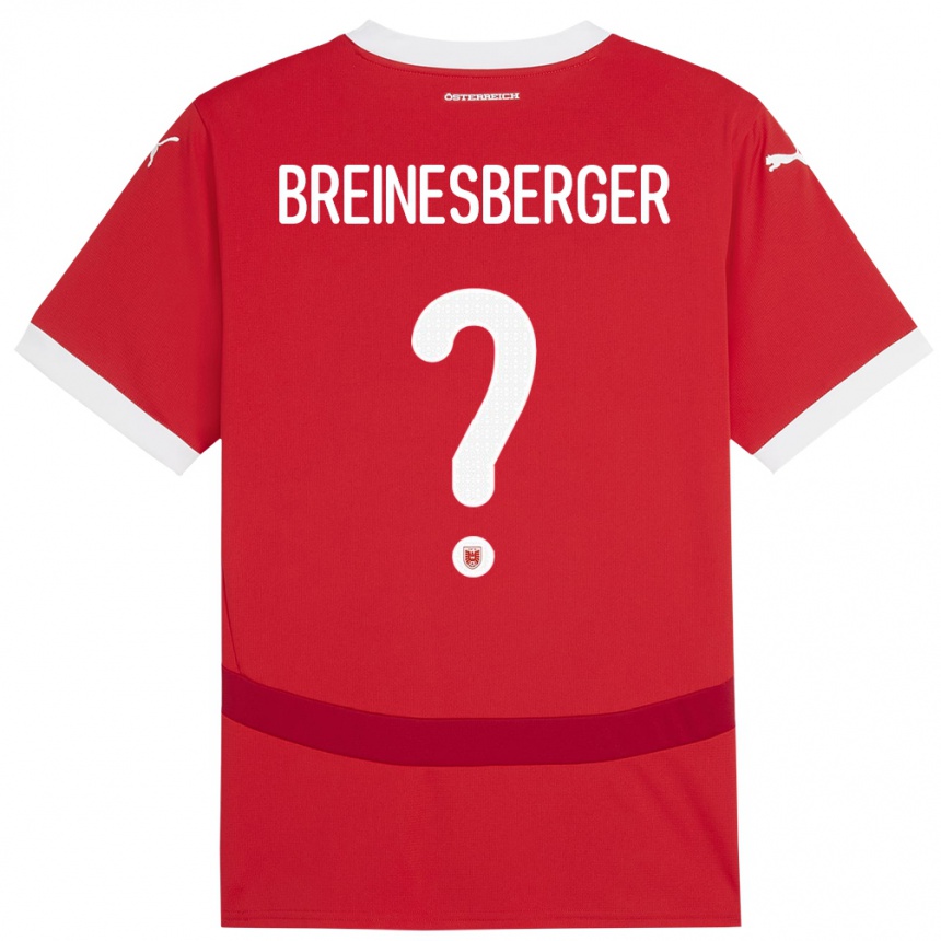 Kids Football Austria Christoph Breinesberger #0 Red Home Jersey 24-26 T-Shirt Nz