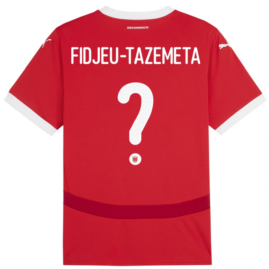 Kids Football Austria Thierry Fidjeu-Tazemeta #0 Red Home Jersey 24-26 T-Shirt Nz