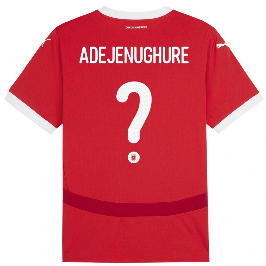 Kids Football Austria Oghenetejiri Adejenughure #0 Red Home Jersey 24-26 T-Shirt Nz