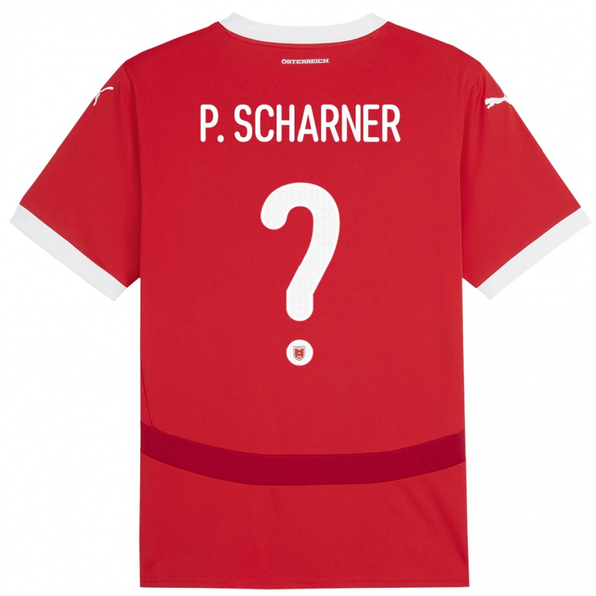 Kids Football Austria Paul Scharner #0 Red Home Jersey 24-26 T-Shirt Nz