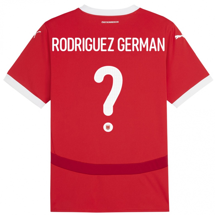 Kids Football Austria Ryan Rodriguez German #0 Red Home Jersey 24-26 T-Shirt Nz