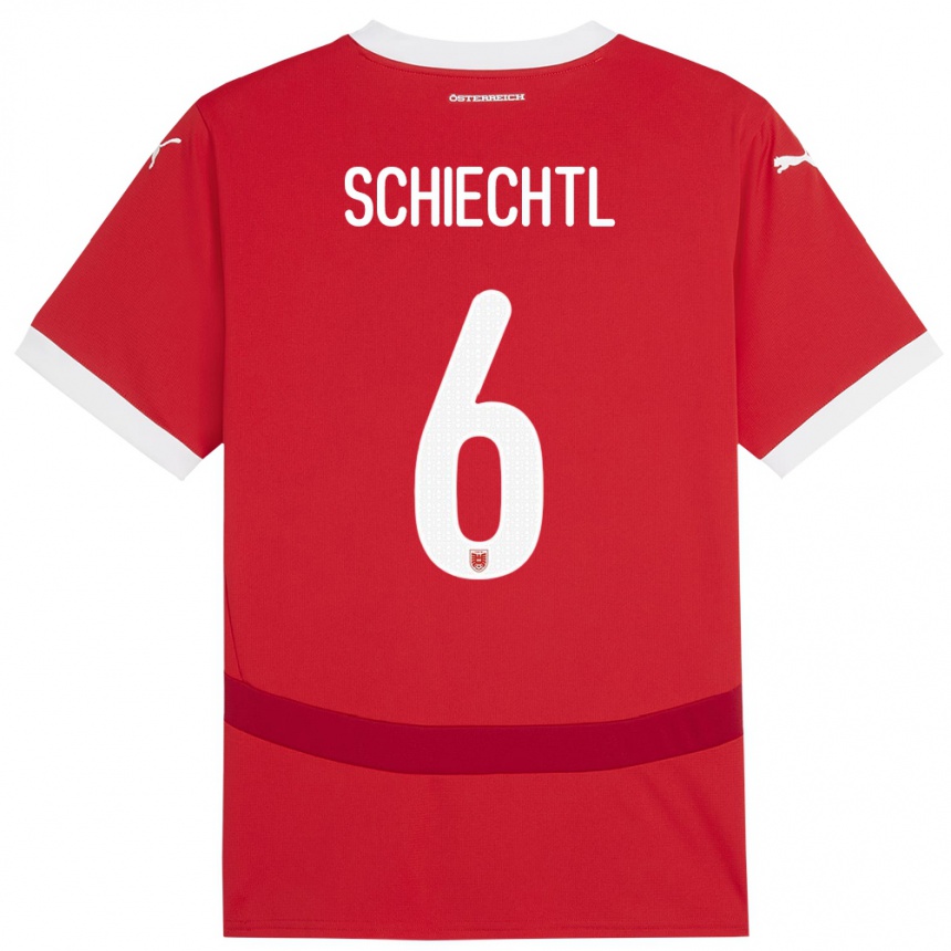 Kids Football Austria Katharina Schiechtl #6 Red Home Jersey 24-26 T-Shirt Nz