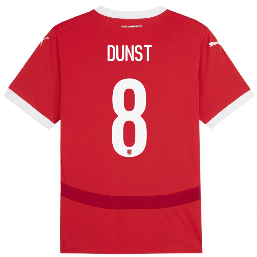 Kids Football Austria Barbara Dunst #8 Red Home Jersey 24-26 T-Shirt Nz