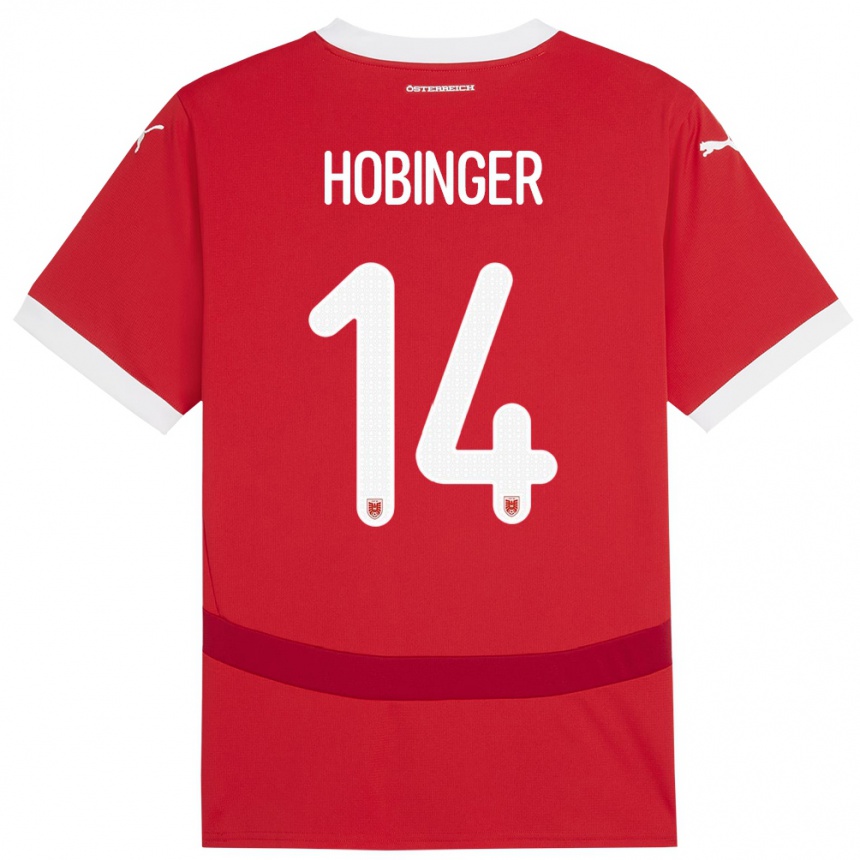 Kids Football Austria Marie Höbinger #14 Red Home Jersey 24-26 T-Shirt Nz