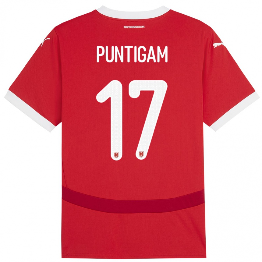 Kids Football Austria Sarah Puntigam #17 Red Home Jersey 24-26 T-Shirt Nz