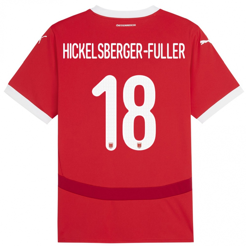 Kids Football Austria Julia Hickelsberger-Füller #18 Red Home Jersey 24-26 T-Shirt Nz