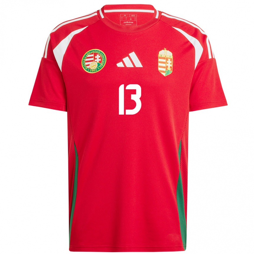 Kids Football Hungary András Eördögh #13 Red Home Jersey 24-26 T-Shirt Nz