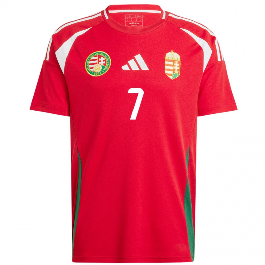 Kids Football Hungary Loïc Nego #7 Red Home Jersey 24-26 T-Shirt Nz