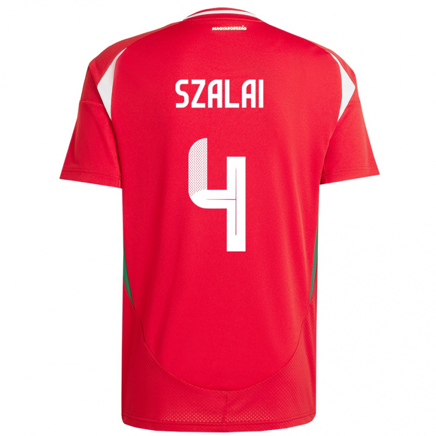 Kids Football Hungary Attila Szalai #4 Red Home Jersey 24-26 T-Shirt Nz