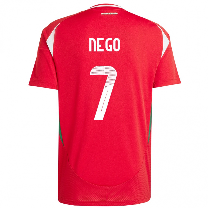 Kids Football Hungary Loïc Nego #7 Red Home Jersey 24-26 T-Shirt Nz