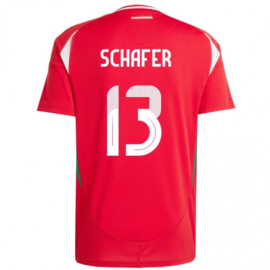 Kids Football Hungary András Schäfer #13 Red Home Jersey 24-26 T-Shirt Nz