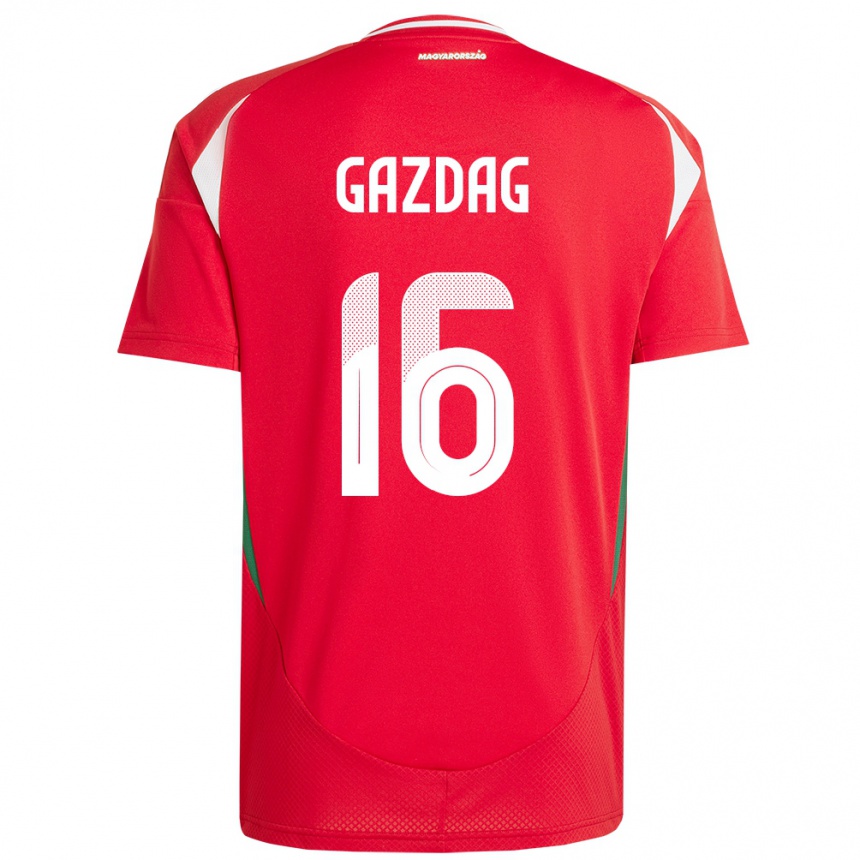 Kids Football Hungary Dániel Gazdag #16 Red Home Jersey 24-26 T-Shirt Nz