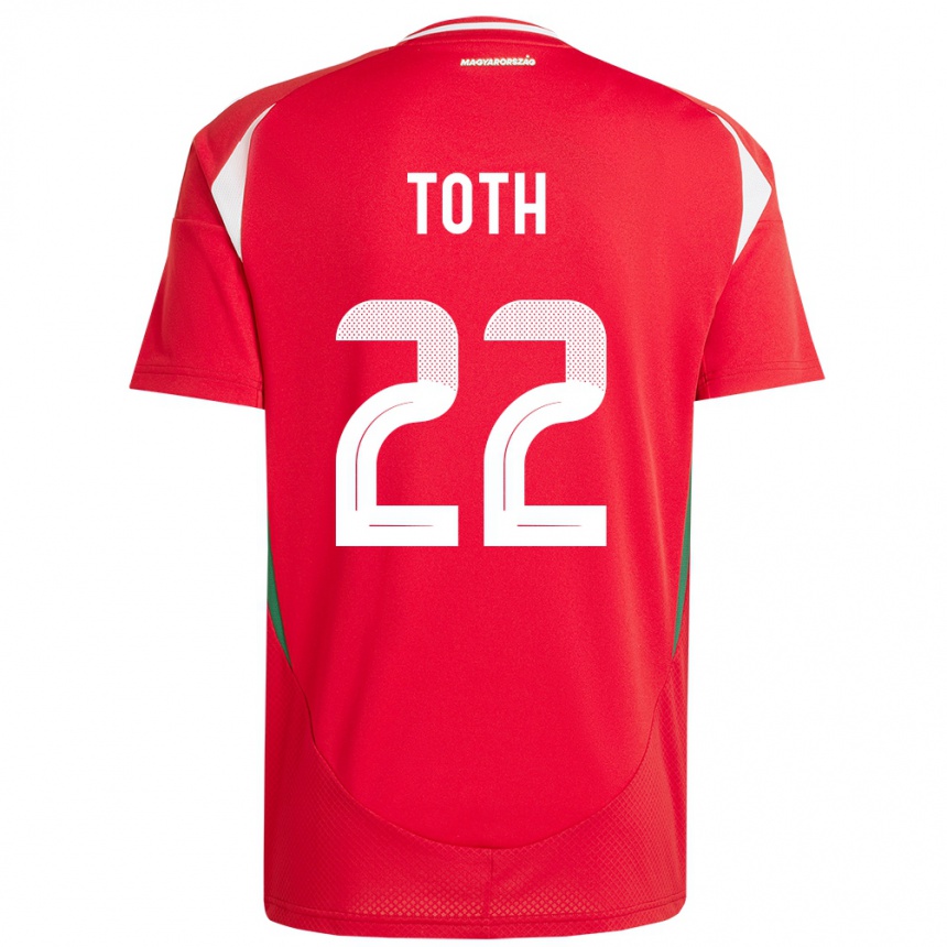 Kids Football Hungary Balázs Tóth #22 Red Home Jersey 24-26 T-Shirt Nz