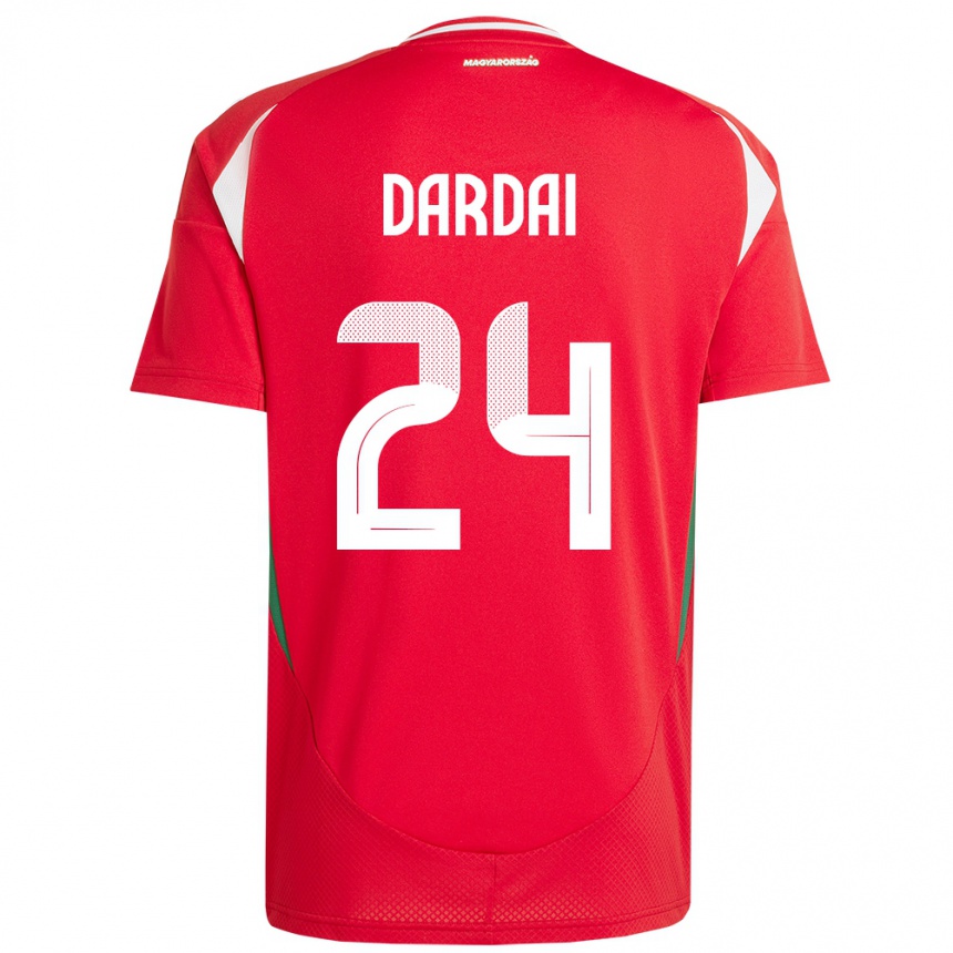 Kids Football Hungary Márton Dárdai #24 Red Home Jersey 24-26 T-Shirt Nz