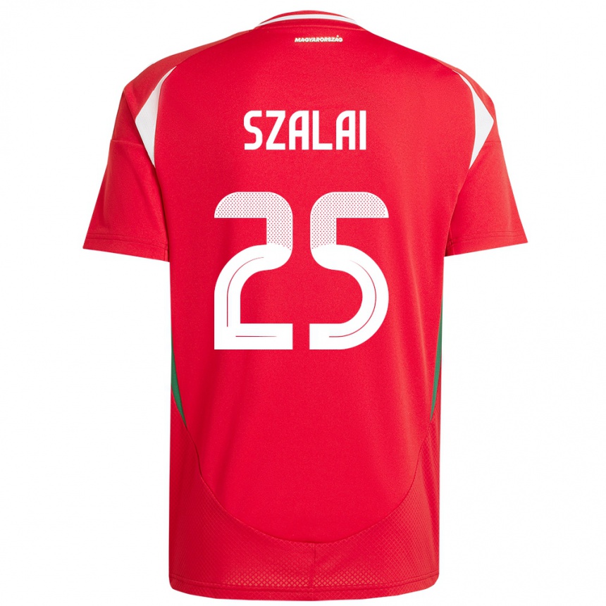 Kids Football Hungary Gábor Szalai #25 Red Home Jersey 24-26 T-Shirt Nz