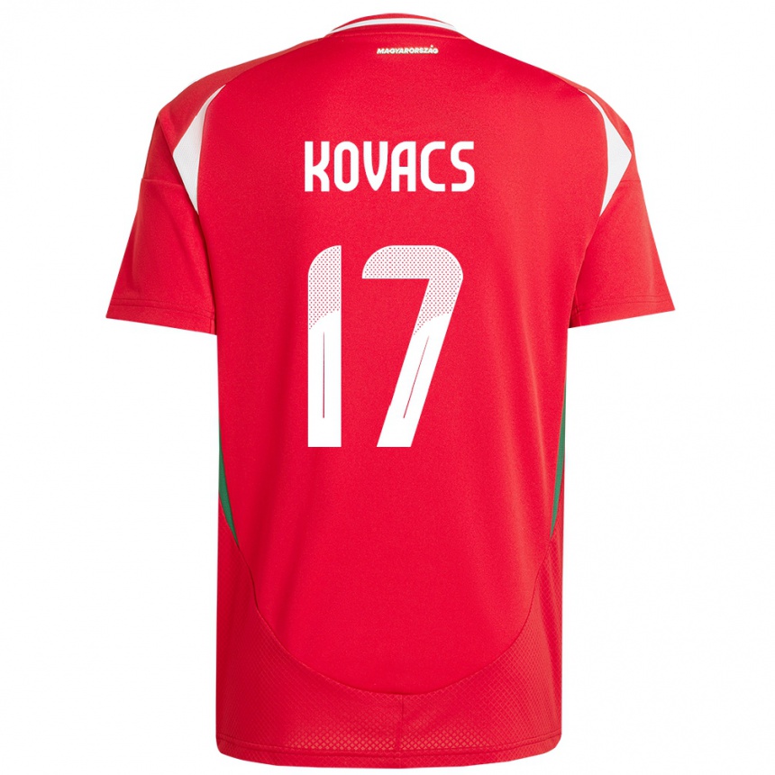 Kids Football Hungary Mátyás Kovács #17 Red Home Jersey 24-26 T-Shirt Nz