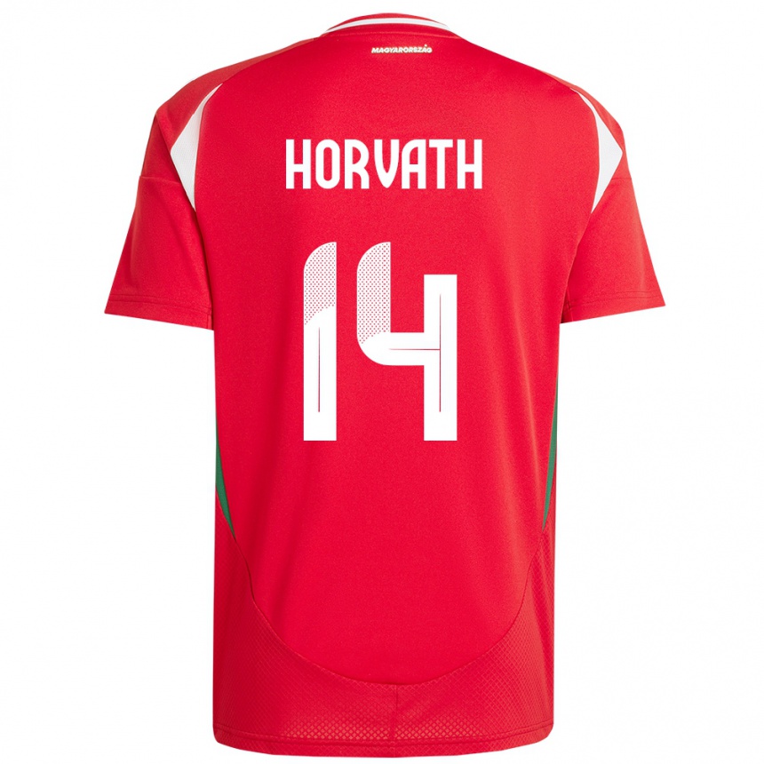 Kids Football Hungary Artúr Horváth #14 Red Home Jersey 24-26 T-Shirt Nz