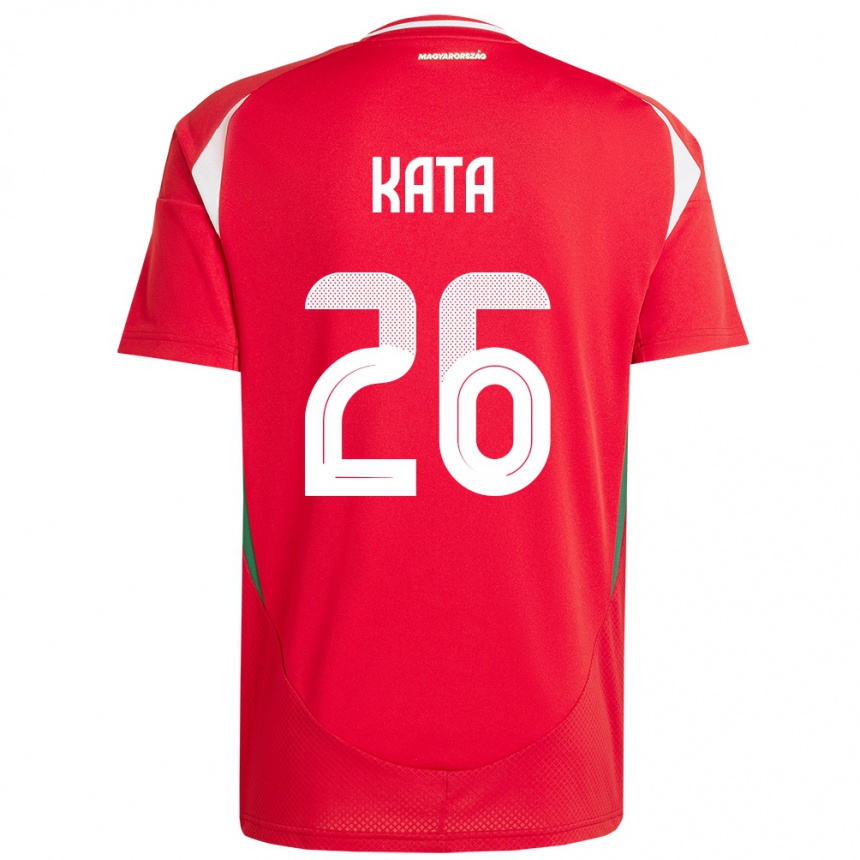 Kids Football Hungary Mihály Kata #26 Red Home Jersey 24-26 T-Shirt Nz