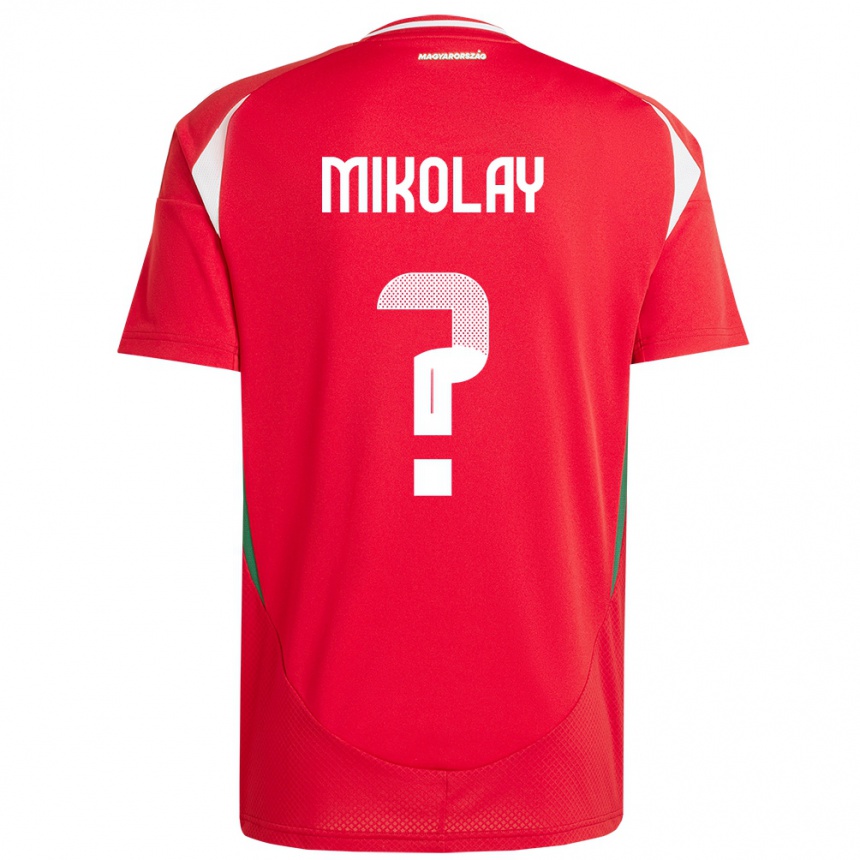 Kids Football Hungary Timóteus Mikolay #0 Red Home Jersey 24-26 T-Shirt Nz