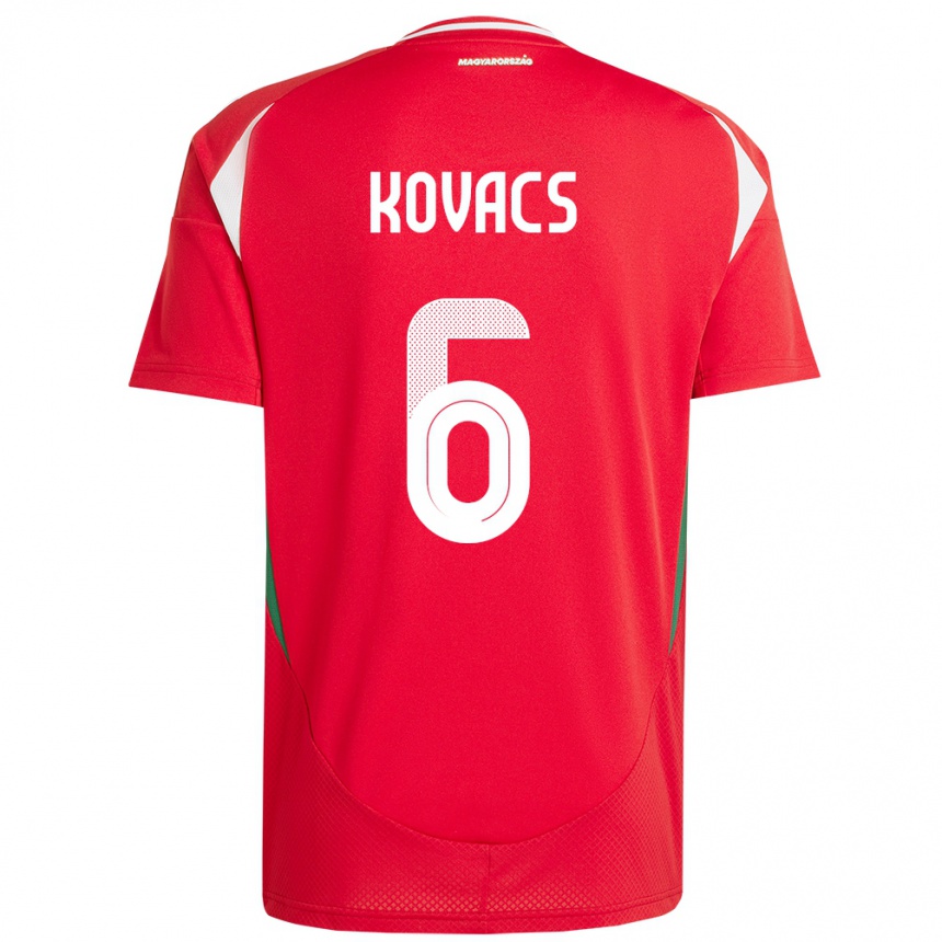 Kids Football Hungary Noel Kovács #6 Red Home Jersey 24-26 T-Shirt Nz