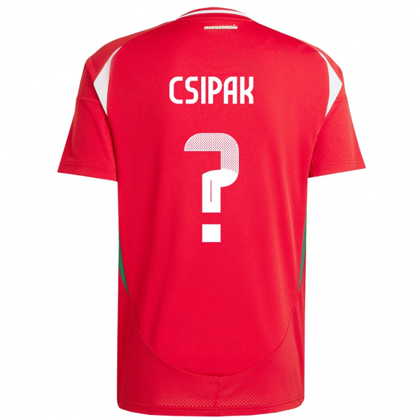 Kids Football Hungary Csongor Csipak #0 Red Home Jersey 24-26 T-Shirt Nz